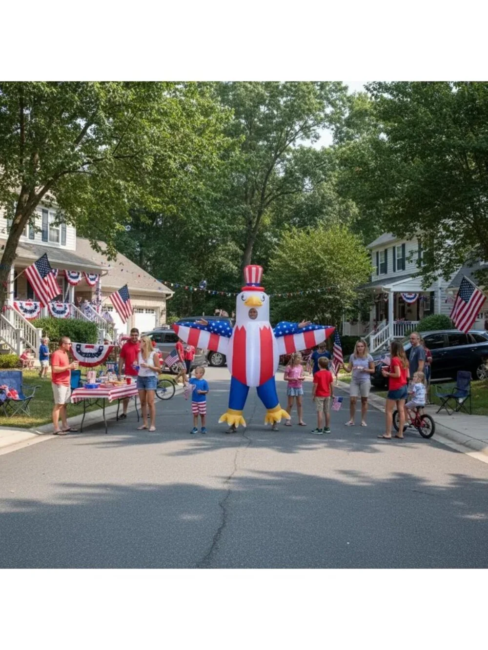 Patriotic Bald Eagle Inflatable Costume for Adults - Fun 4th of July Party
